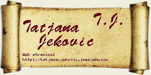 Tatjana Jeković vizit kartica